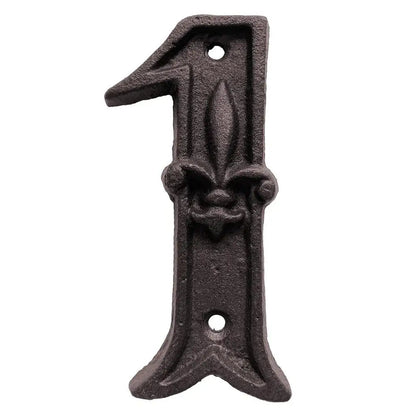 Plaque Numéro Maison en Fer avec la Fleur de Lys - Bricoli | La Boutique Déco