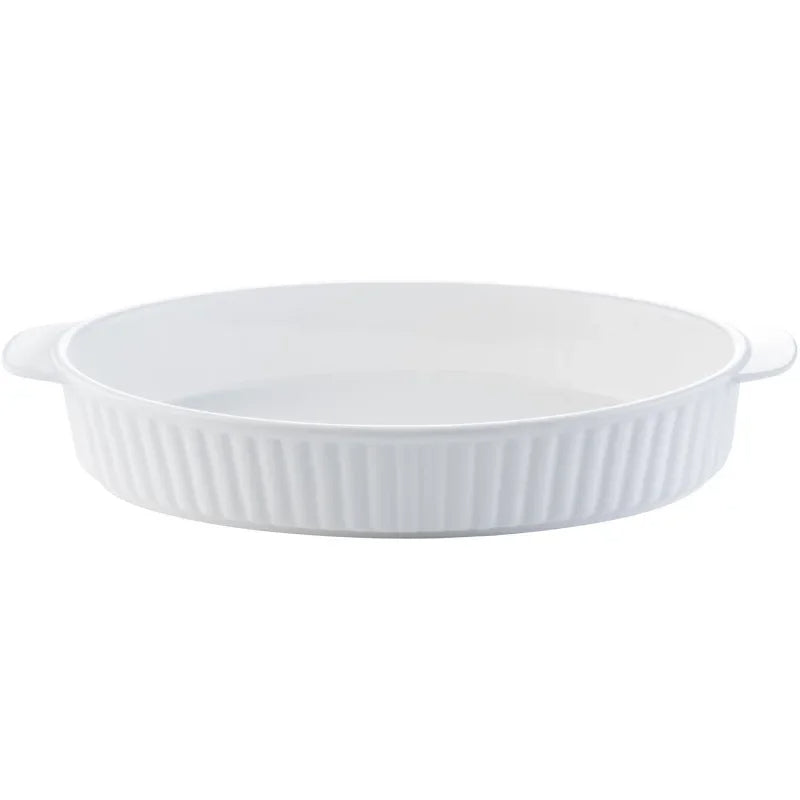 Plat à Four Raffiné en Céramique Blanche