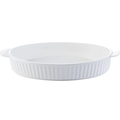 Plat à Four Raffiné en Céramique Blanche