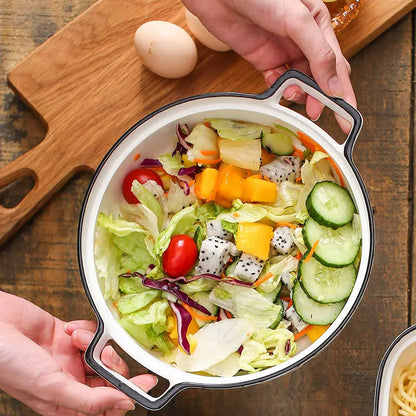 Plat à Four Rond Style Vintage avec Couvercle