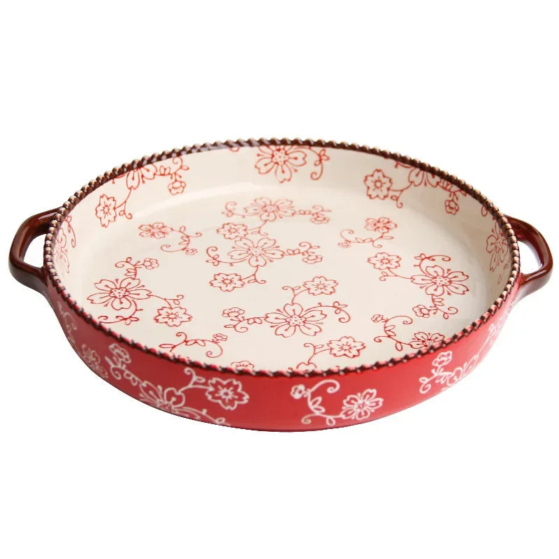 Plat à Four Tendance à Motif Floral