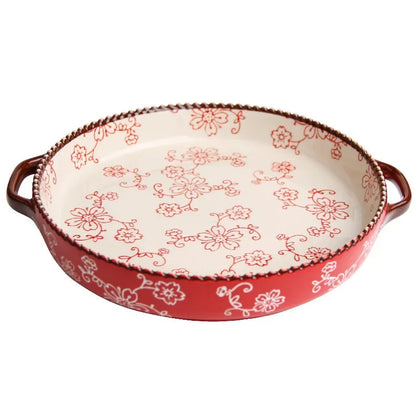 Plat à Four Tendance à Motif Floral