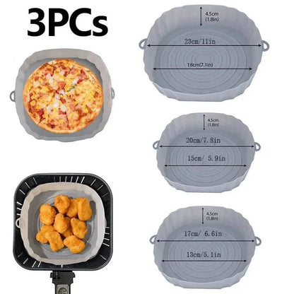 Plateau en silicone pour air fryer réutilisable antiadhésif rond pad de cuisson pour micro-ondes four - Liner de four et de air fryer