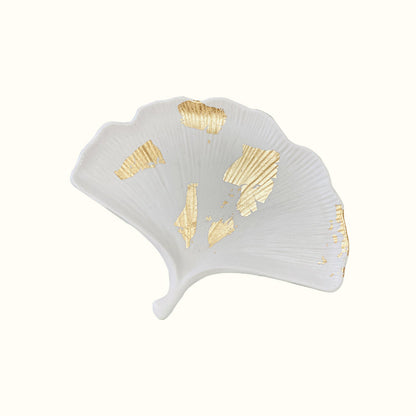 Plateau bijoux gingko en jesmonite