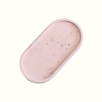 Plateau bijoux ovale terrazzo en jesmonite