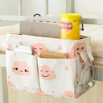 Poche de Rangement Lit Bebe - Nuages Rose
