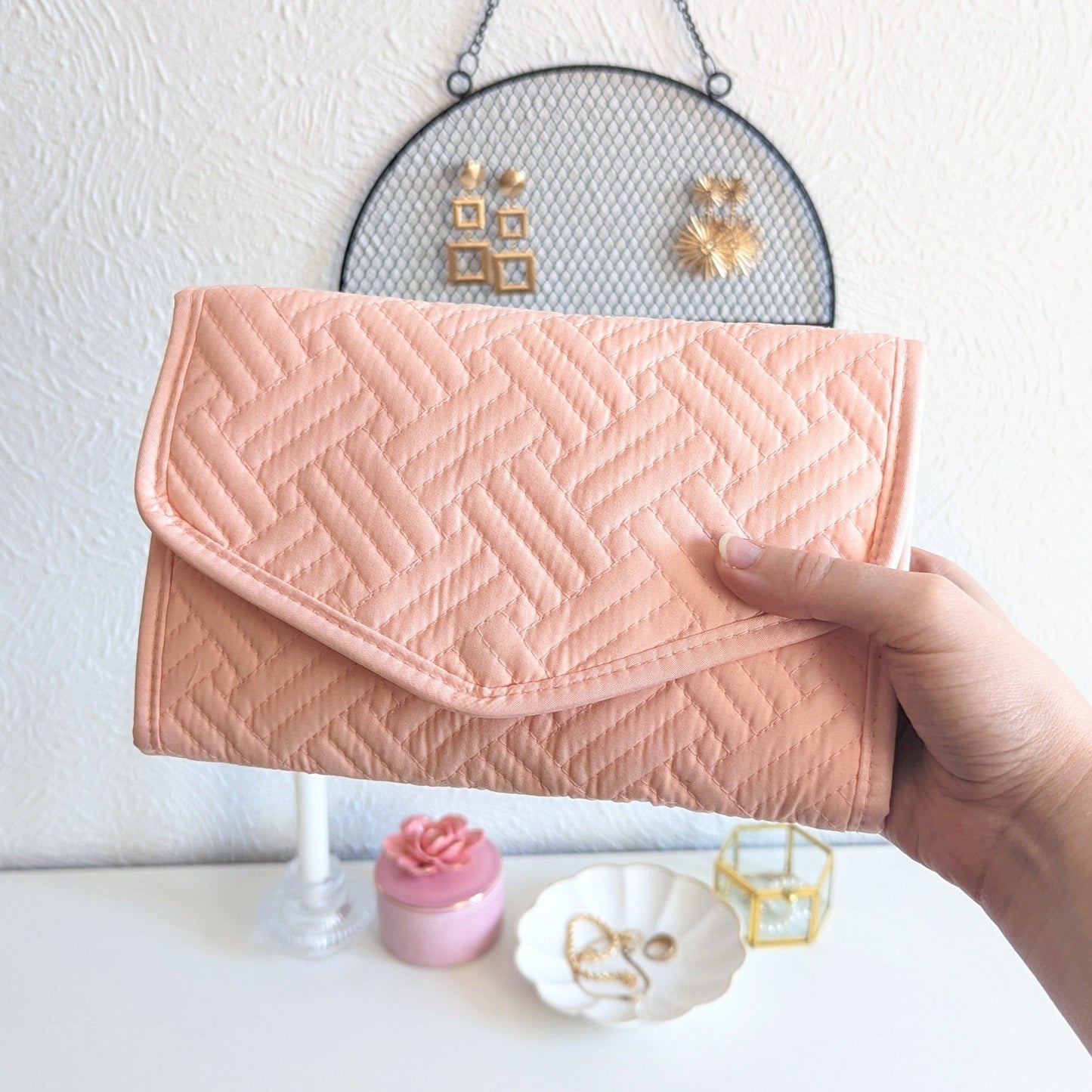 Pochette à bijoux de voyage en tissus