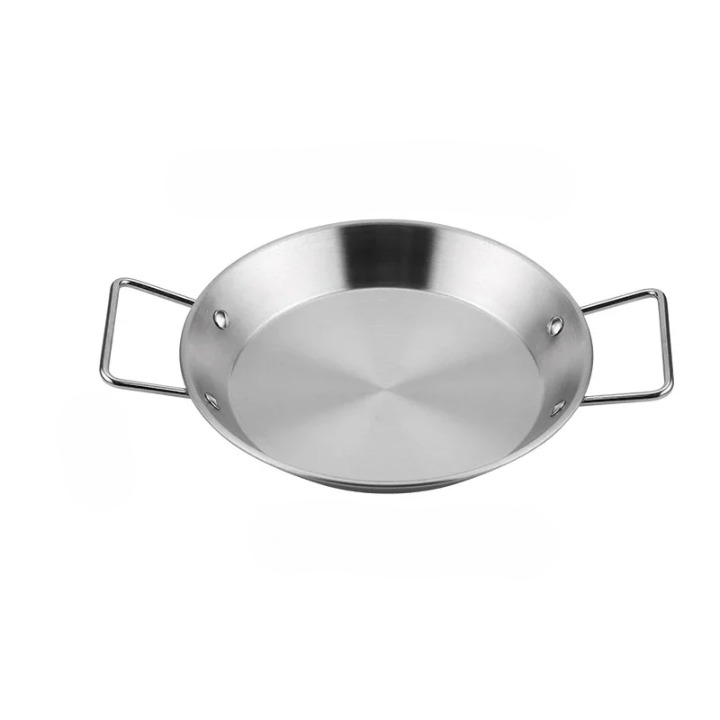 Poêle à Paella en Acier Inoxydable Poli