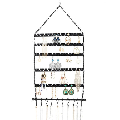 Porte bijoux mural avec crochets en métal