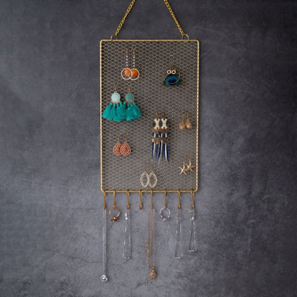 Porte-bijoux mural cadre en métal