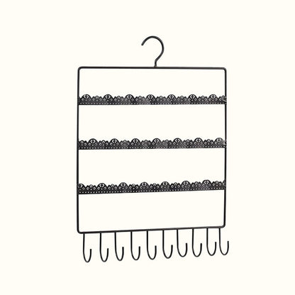Porte-bijoux mural cintre effet dentelle avec crochets