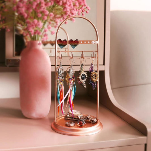 Porte-bijoux or rose