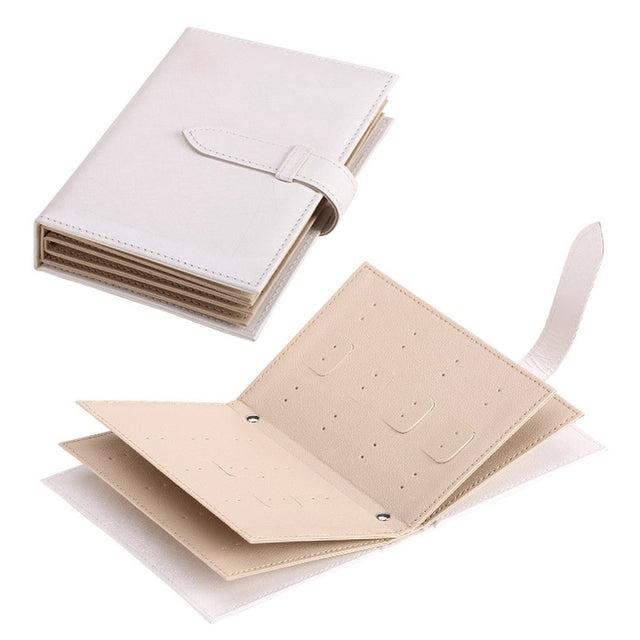 Porte-boucles d’oreilles portefeuille en cuir
