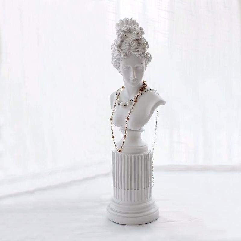 Porte-colliers colonne femme style antique en résine