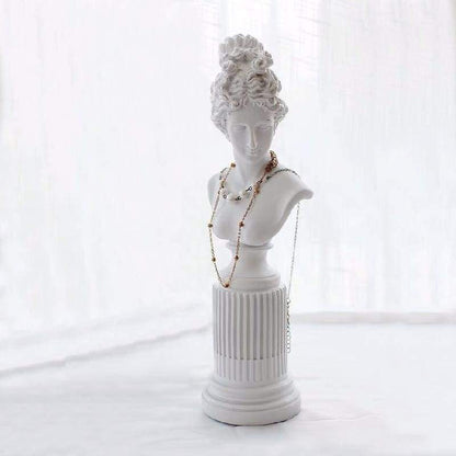 Porte-colliers colonne femme style antique en résine