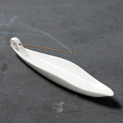 Porte encens céramique blanc