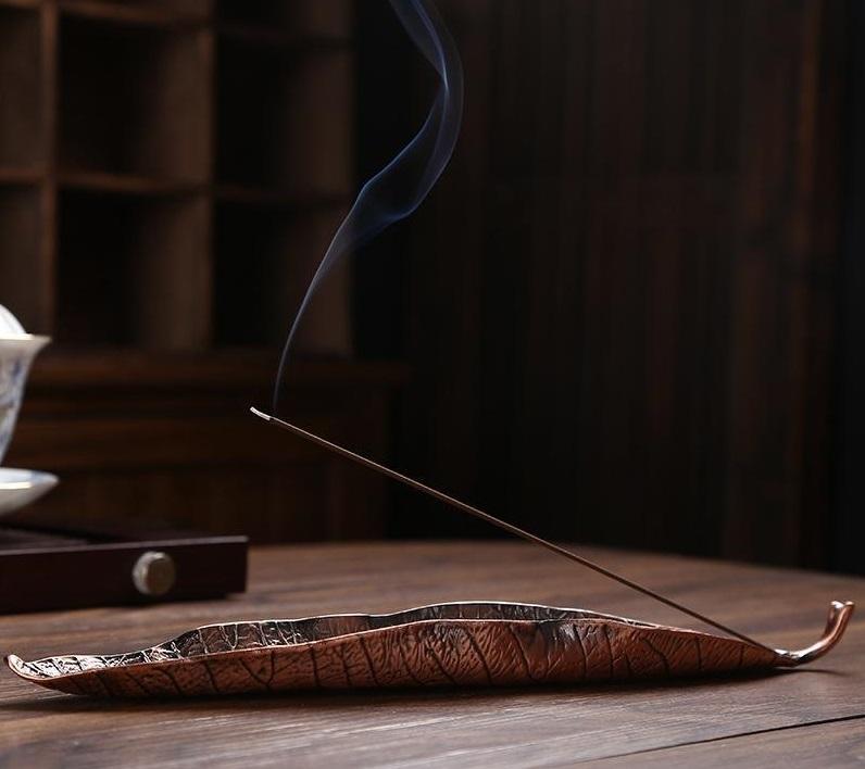 Porte encens feuille