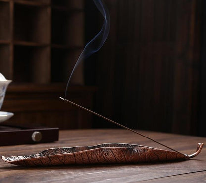 Porte encens feuille