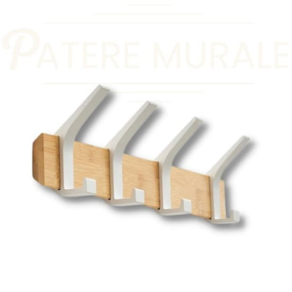 Porte manteau mural bois blanc