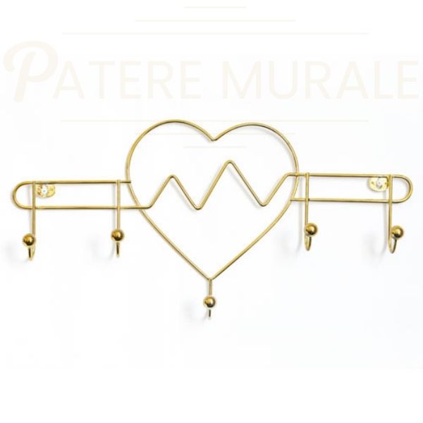 Porte manteau contemporain mural doré