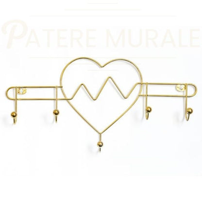 Porte manteau contemporain mural doré