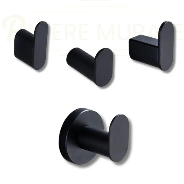 Porte-manteau mural noir mat