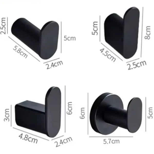 Porte-manteau mural noir mat