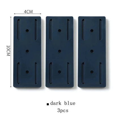 Porte-Prise Mural Autocollant pour Cuisine et Bureau 3PCS Dark blue / CHINA