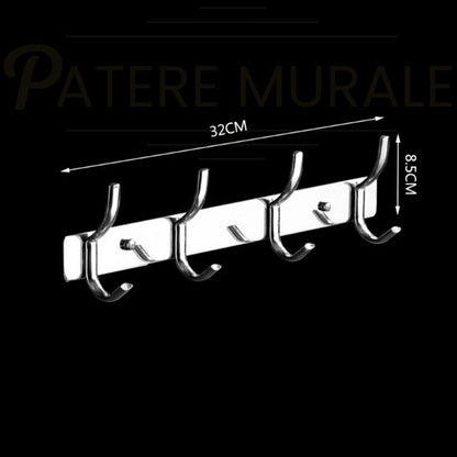 Porte manteau mural chrome vintage 4 crochets