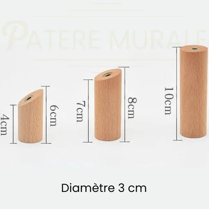Porte manteau mural design bois
