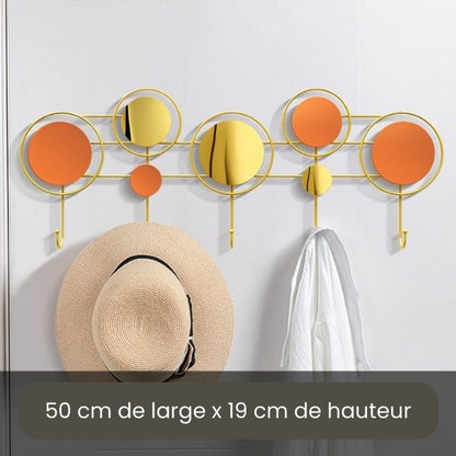 Porte manteau pour entrée orange et doré