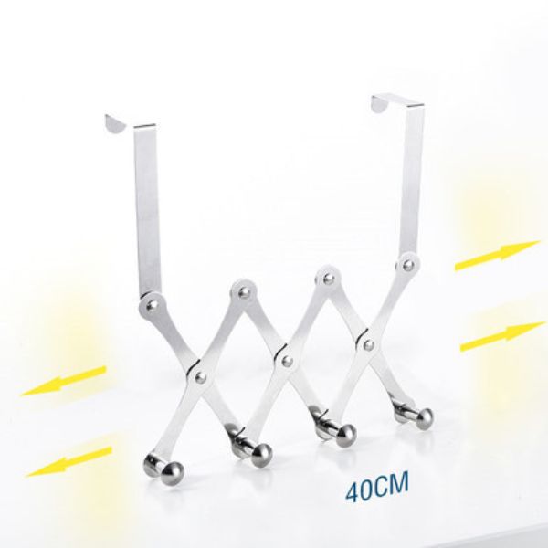 Porte manteau pour porte chrome 40 cm