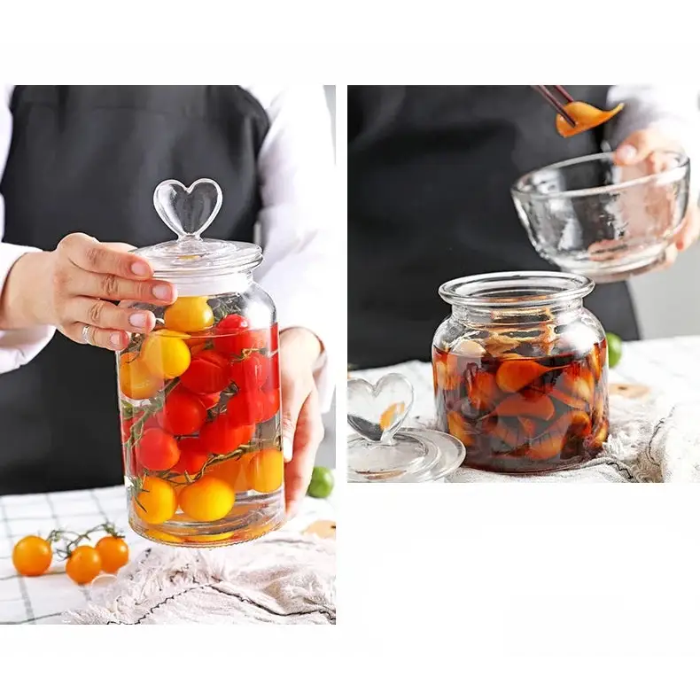 Pot à Thé Verre avec Couvercle Cœur