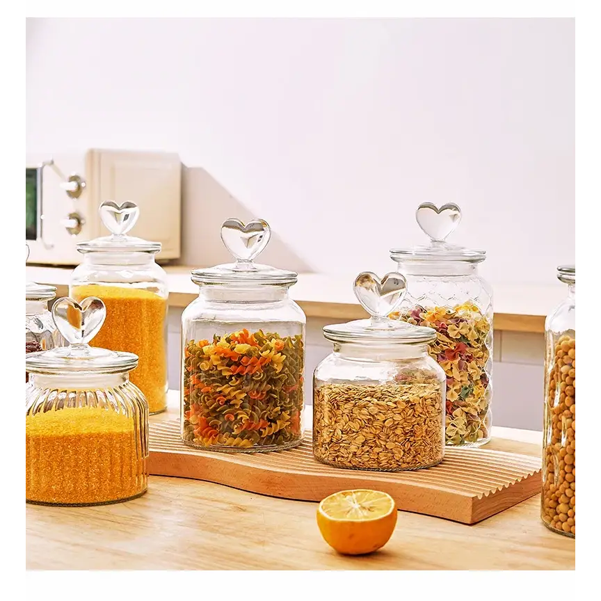 Pot à Thé Verre avec Couvercle Cœur