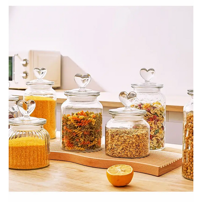 Pot à Thé Verre avec Couvercle Cœur