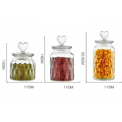 Pot à Thé Verre avec Couvercle Cœur