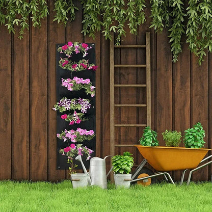 Potagers Verticaux Noirs de Sept Poches de Style Moderne