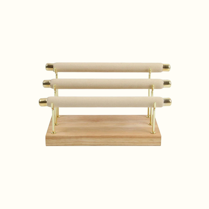 Présentoir bagues professionnel en velours et bois