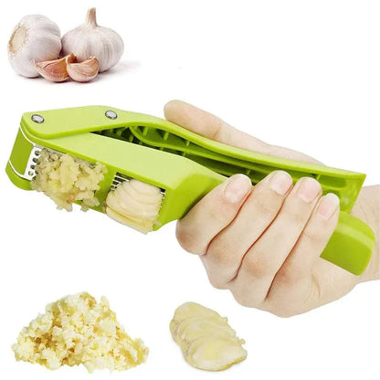 Presse-ail 2-en-1 en acier inoxydable pour écraser et trancher l'ail, presse-légume pour la cuisine à la maison