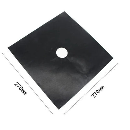 Protège gazinière 2-8pcs en fibres de verre noires - Tapis de cuisson réutilisable - Accessoire cuisine - Taille 270 x 270mm