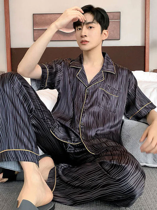 Pyjama Chic Pour Homme En Satin "Calme Nocturne"