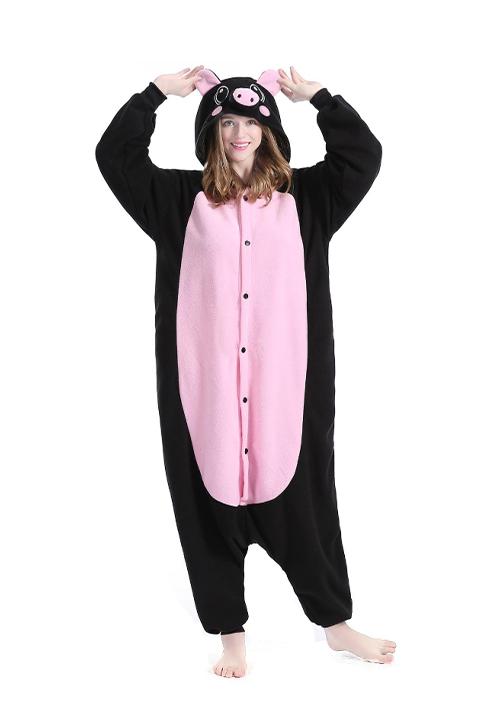 Combinaison Pyjama Cochon Noir