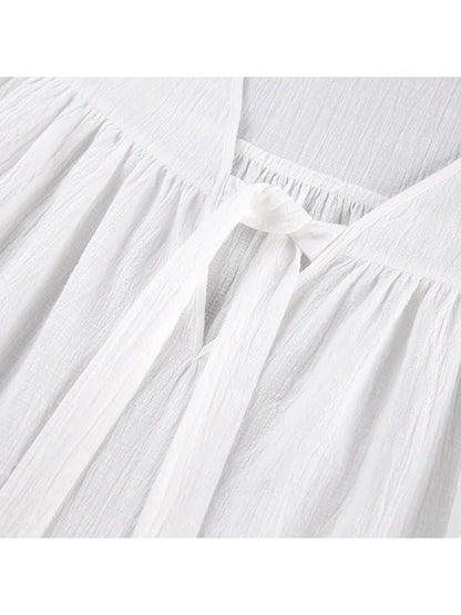 Pyjama Blanc En Coton Pour Femme "Reflet de Cristal"
