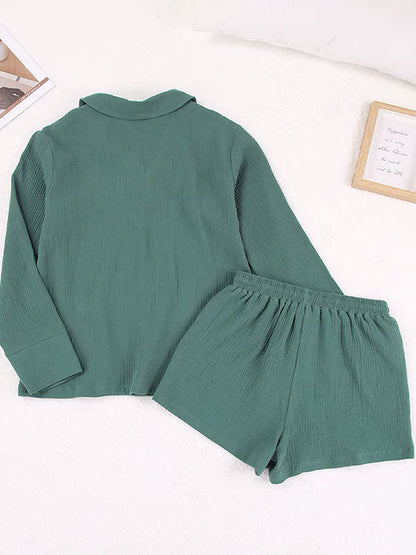 Pyjama En Coton Pour Femme "Lueur d'Émeraude"