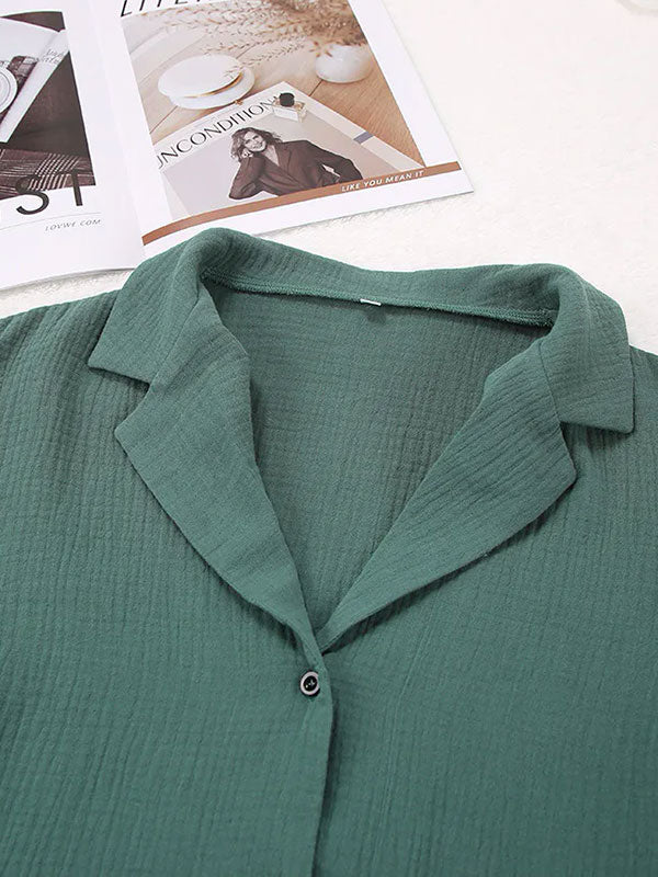 Pyjama En Coton Pour Femme "Lueur d'Émeraude"