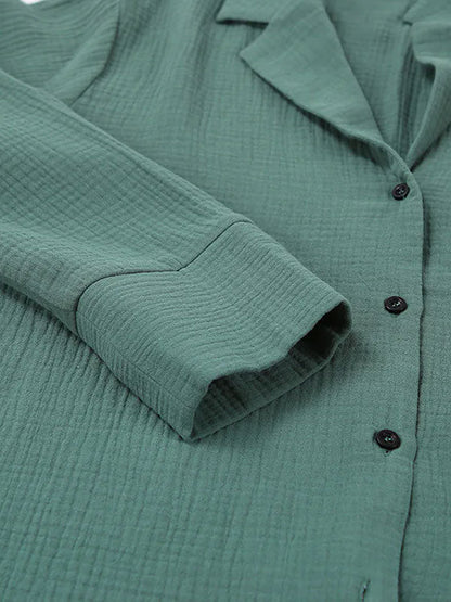 Pyjama En Coton Pour Femme "Lueur d'Émeraude"