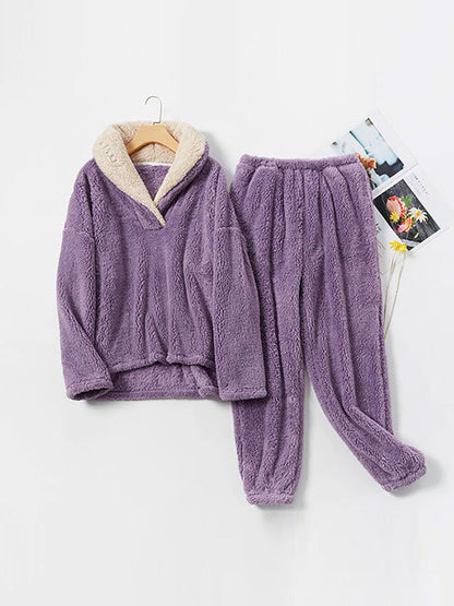 Pyjama En Polaire Violet Pour Femme "Flocon de Douceur"