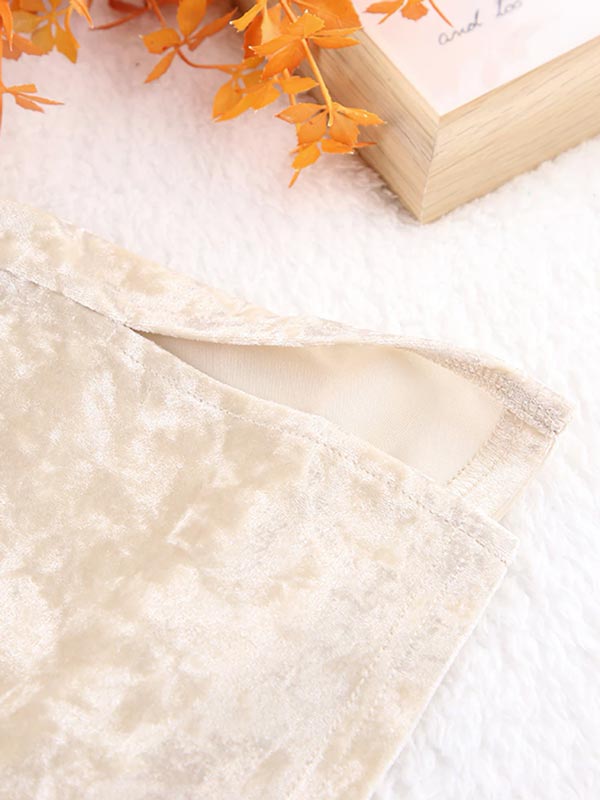 Pyjama Crème En Velours Pour Femme "Éclat d'Opale"
