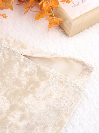 Pyjama Crème En Velours Pour Femme "Éclat d'Opale"