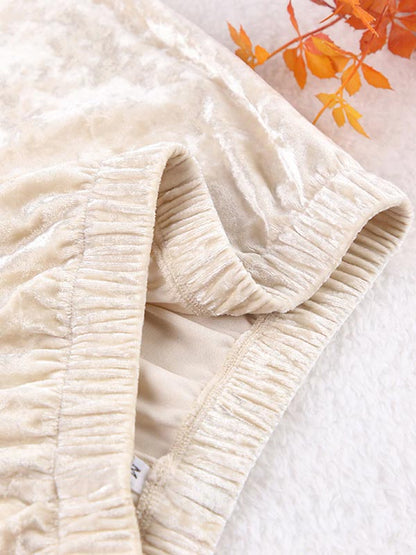 Pyjama Crème En Velours Pour Femme "Éclat d'Opale"